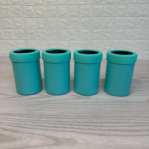 Bay & Barrel Beer Can Bottle Stubby Holder Set of 4 Stainless Steel 375 ml Teal - Picture 4 of 7